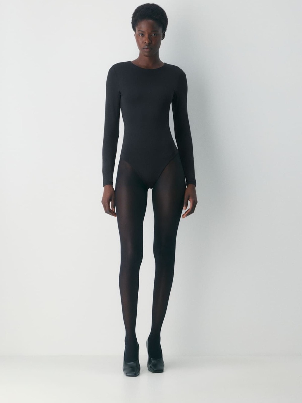Babaton Contour Black Long-Sleeve Bodysuit